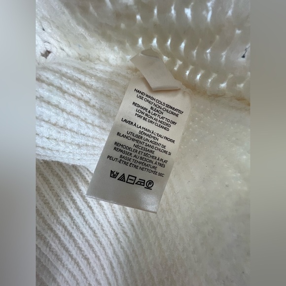 Free people vanguard chunky knit oversized bubble sleeve cream sweater XS - Picture 7 of 8